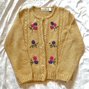 Vintage Baxter Wells Embroidered Cardigan